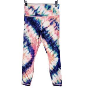 Athleta Small S Elation Tie Dye 7/8 Tight Leggings Workout Yoga Pink Blue Purple